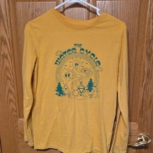 Cat & Jack Yellow Long Sleeve Tee with Blue Graphic